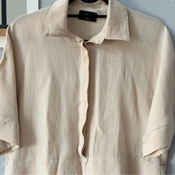 Vici Cream Casual Button Down Jumpsuit Romper - Picture 3 of 10